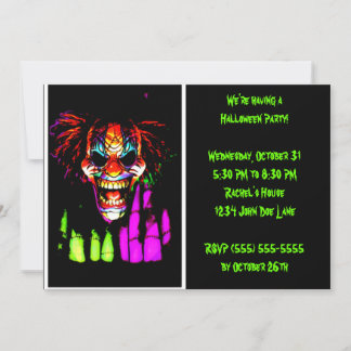 Clown Halloween Party Invitations