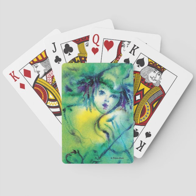 CLOWN IN GREEN PLAYING CARDS (Back)