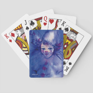 CLOWN IN PURPLE Carnival Faces Playing Cards