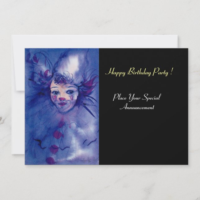 CLOWN IN PURPLE INVITATION (Front)