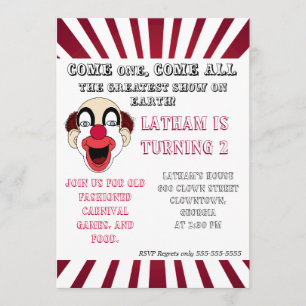 Clown invitation