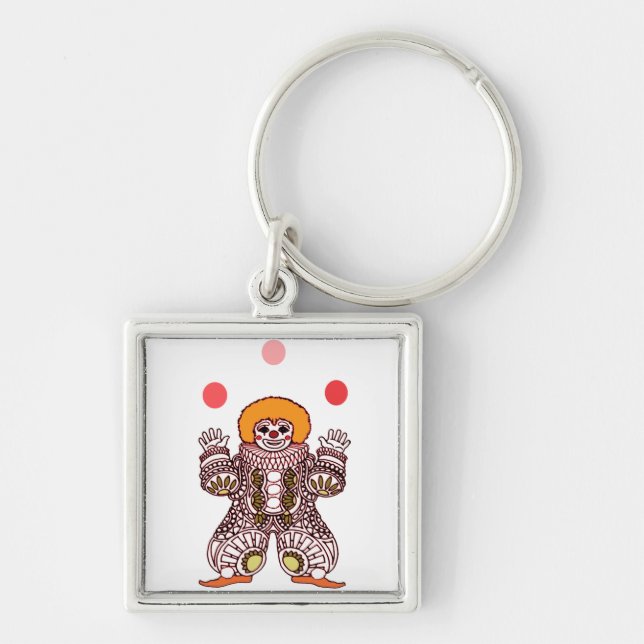 Clown Juggling Keychain (Front)