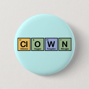 Clown made of Elements 2 Inch Round Button