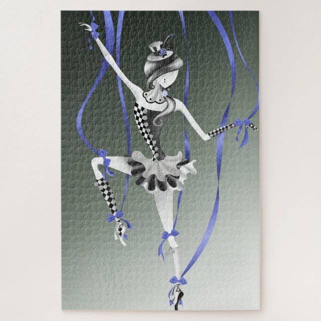 Clown Marionnette Bleu Rubans Jigsaw Puzzle (Vertical)