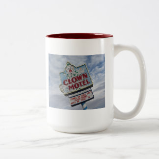 Clown Motel Vintage Old Sign Nevada Photograph Two-Tone Coffee Mug