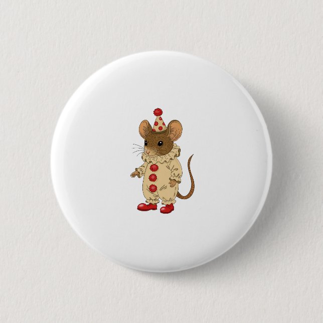 Clown mouse 2 inch round button (Front)