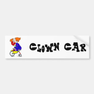 Clown on tricycle bumper sticker