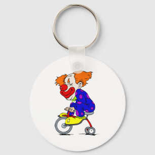 Clown on tricycle keychain