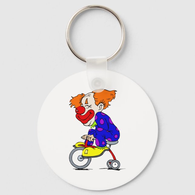 Clown on tricycle keychain (Front)