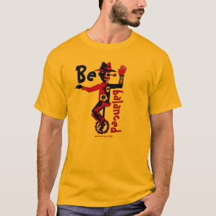 Clown on unicycle abstract graphic art t-shirt