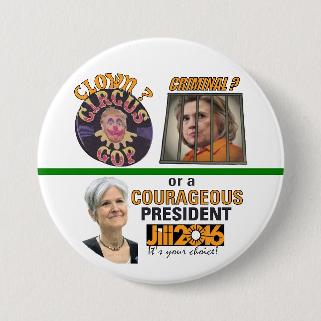 Clown? or Criminal? 3 Inch Round Button (Front)