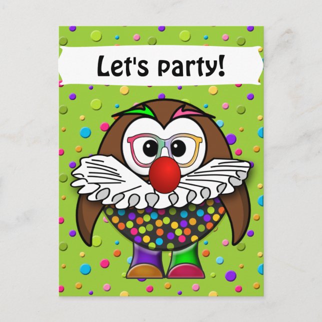 clown owl postcard (Front)