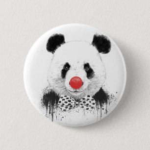 Clown panda 2 inch round button