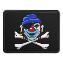 Clown Pirate Skull and Crossbones