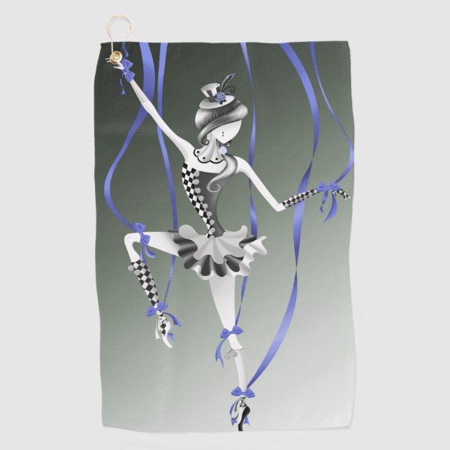 Clown Puppet Ballerina  Golf Towel (Front)