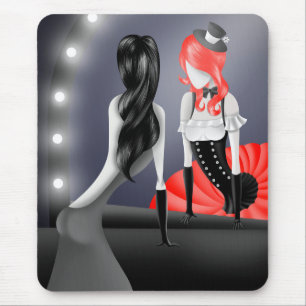 Clown Reflection Red Hair  Mouse pad