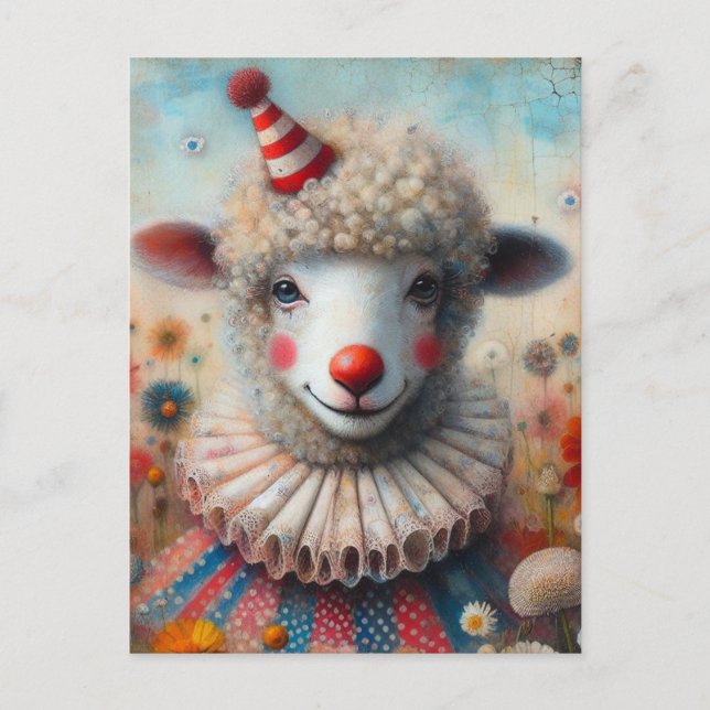 Clown Sheep Postcard (Front)