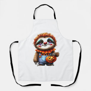 Clown Sloth Halloween Oversized T-Shirt Apron