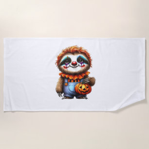 Clown Sloth Halloween Oversized T-Shirt Beach Towel