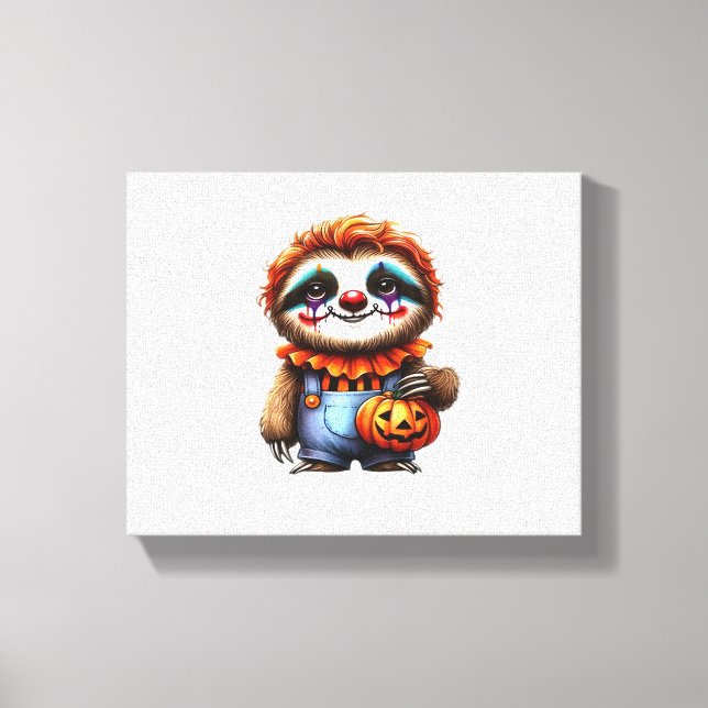Clown Sloth Halloween Oversized T-Shirt Canvas Print (Front)