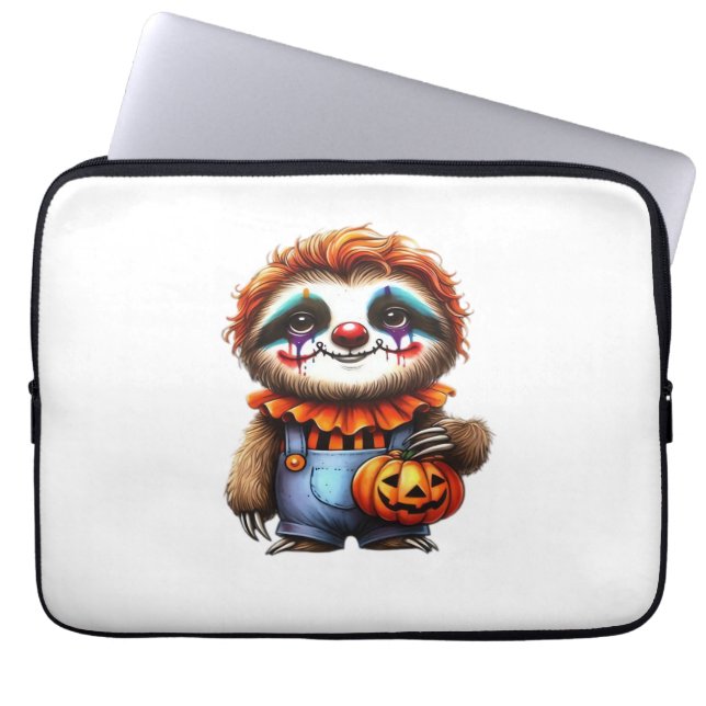 Clown Sloth Halloween Oversized T-Shirt Laptop Sleeve (Front)