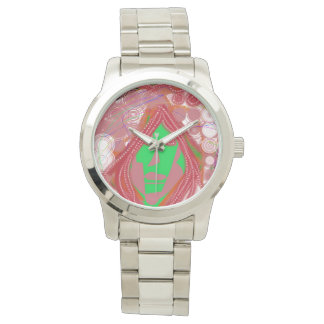 Clown Steampunk  Oversized Silver Bracelet Watch