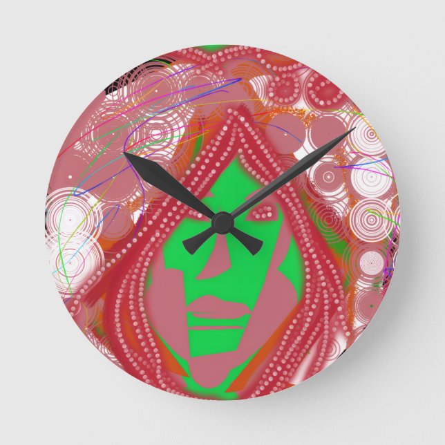 Clown Steampunk Round Clock (Front)