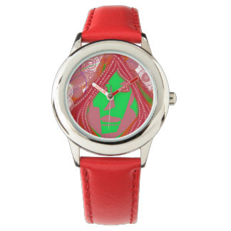 Clown Steampunk Stainless Steel Red Watch