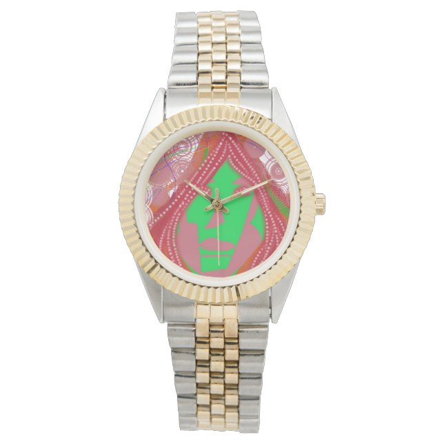 Clown Steampunk Two-Toned Bracelet Watch (Front)