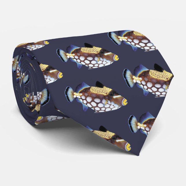 Clown triggerfish tie (Rolled)