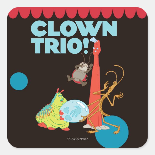 Clown Trio! Square Sticker (Front)
