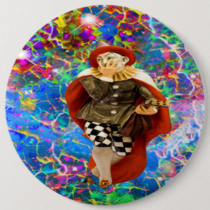 Clown Troubadour 6 Inch Round Button