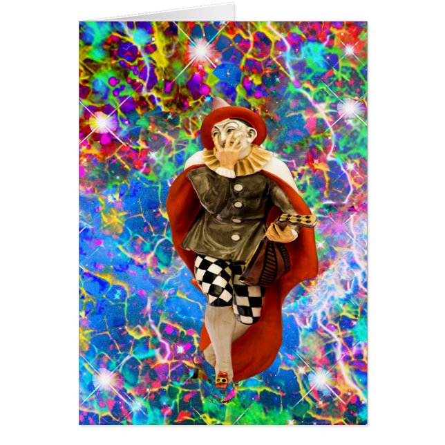 Clown Troubadour Birthday Card (Front)