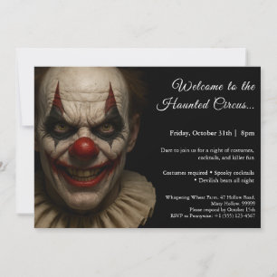 Clown tueur   Invitation du Costume d'Halloween