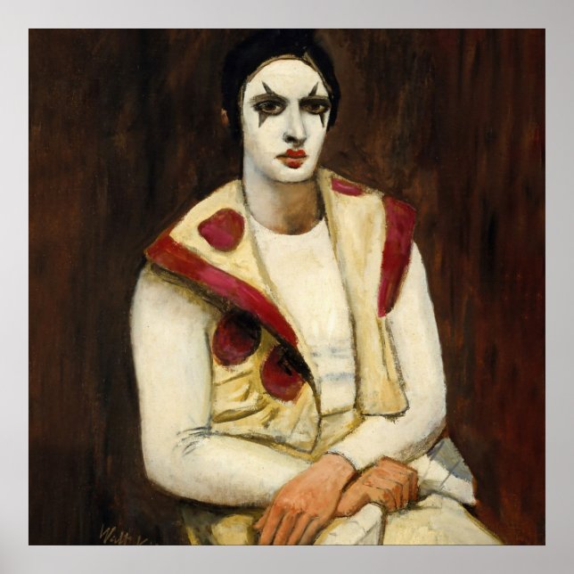 “Clown with Black Wig” by Walt Kuhn Poster (Front)