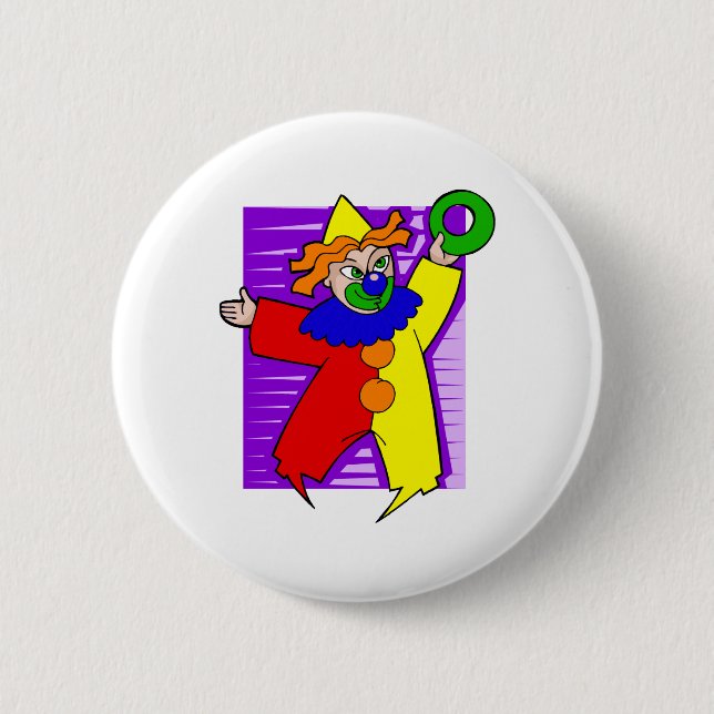 Clown with giant ring 2 inch round button (Front)
