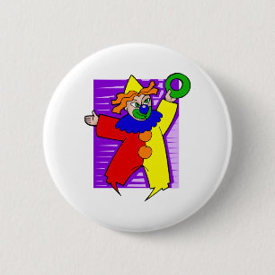 Clown with giant ring 2 inch round button