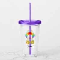 Clown with Rainbow Wig Illustration Personalized 