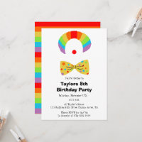 Clown with Rainbow Wig Personalized Birthday