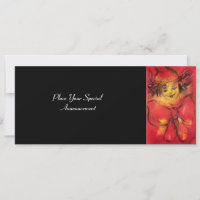 CLOWN WITH RED RIBBON ,Black Yellow