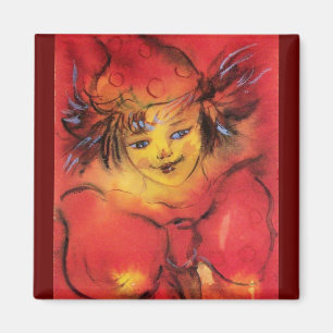 CLOWN WITH RED RIBBON MAGNET