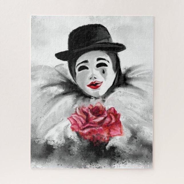 Clown with Rose Puzzle - Painted (Vertical)