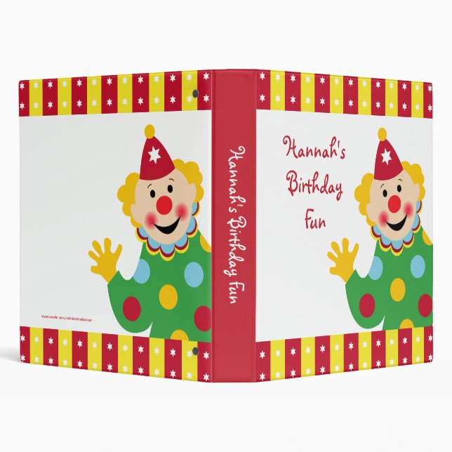 Clown with Stars Birthday Fun Binder (Background)