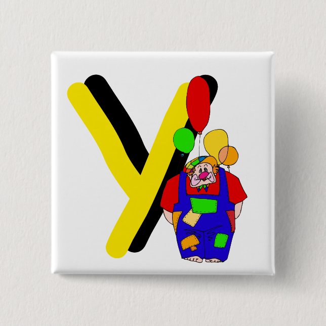 Clown Y.png 2 Inch Square Button (Front)