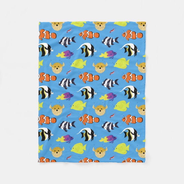Clownfish and Friends Fleece Blanket (Front)
