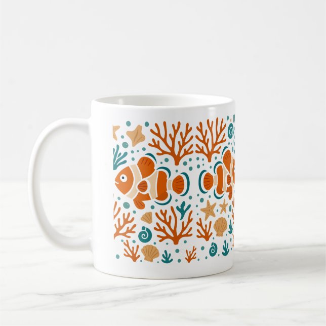 Clownfish Coral Reef Coffee Mug (Left)