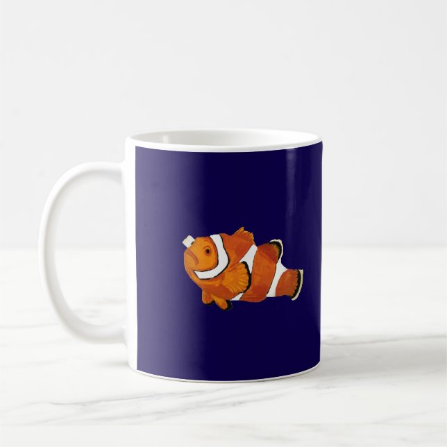 Clownfish Hand Drawn Art Coffee Mug (Left)