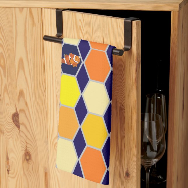 Clownfish Hand Drawn Art Kitchen Towel (Thirds Fold)