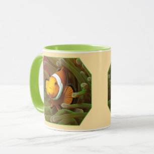 Clownfish in green anemone. Photographic Design Mug