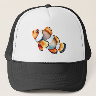 clownfish with orange stripes trucker hat